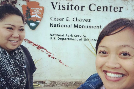 In 2018, Dawn Mabalon and Michelle Magalong visit the César E. Chávez National Monument in Keene, Calif.