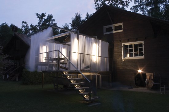 Stainless steel deck for Swiss lake house.