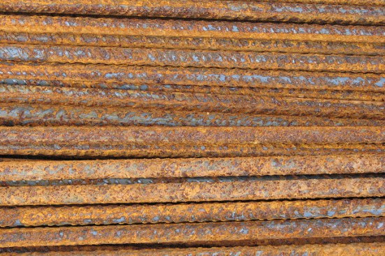Conventional steel rebar rusts when exposed to the elements.