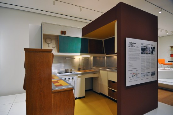 A full-scale model of Charlotte Perriand's kitchen for Le Corbusier's L'Unité d'Habitation was part of MoMA's "Designing Modern Women 1890-1990" exhibition in 2014.