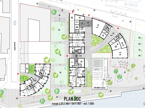 Ilot de l’Octroi rez-de-chaussée plan