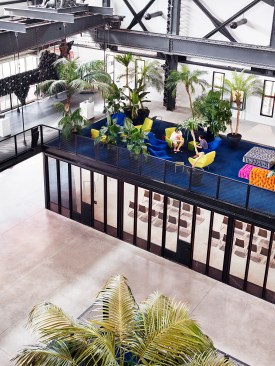 Formal and informal gathering spaces fill the New Lab