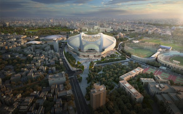 A rendering of the approved designs for the new National Stadium in Tokyo, slated for 2019.