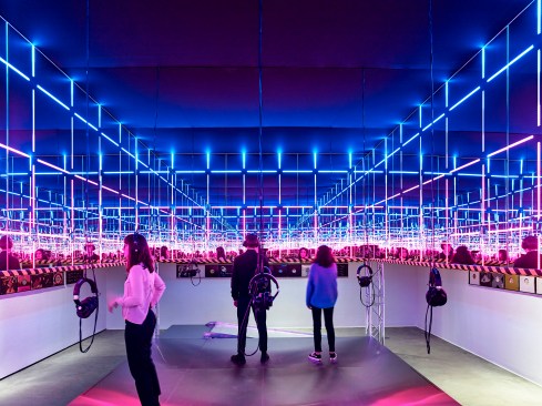 Installation view of the Vitra Design Museum exhibitionNight Fever. Designing Club Culture 1960 –Today