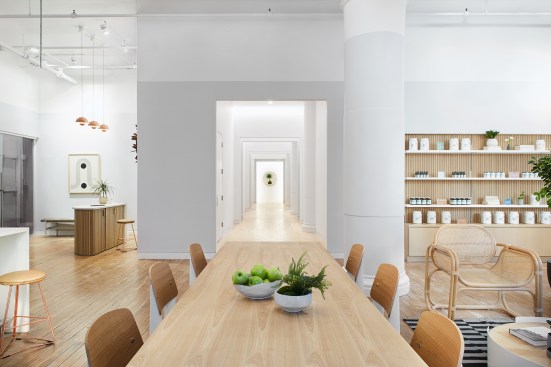 At the Parsley Health’s flagship center in New York, Alda Ly Architecture prioritized the patient experience, giving the exam rooms a soothing vibe and modeling the hallway lighting scheme on biophilic principles. 