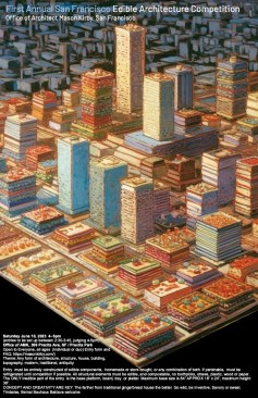 A poster for the Edible Architecture Competition in San Francisco