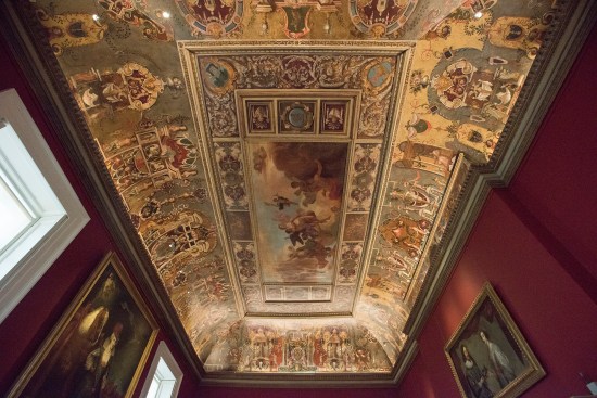 The Queen’s Presence Chamber ceiling, which was restored in 2013, was relit.