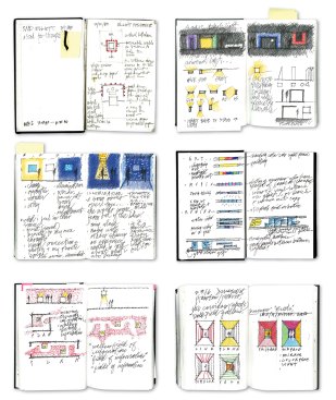 Sketchbooks, 1977 to present Sketching is an integral part of Rand Elliott's design process. Over the course of his 40-year career, he has produced more than 10,000 sketchbook pages, a visual record of his daily design observations.