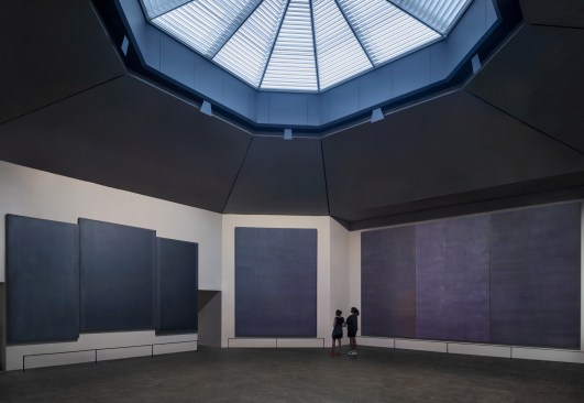 Rothko Chapel interior at dusk