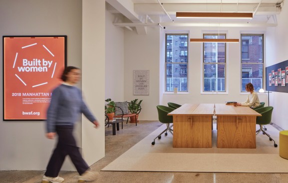 The Bev is located at 4 Manhattan West, an SOM building. The interiors were by Angelica T. Baccon, a principal at SHoP Architects.
