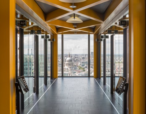 View North from a toilet lobby at The LeadenhallBuilding