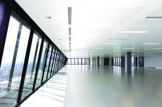 Floorplate on level 40 of The Leadenhall Buildinglooking West