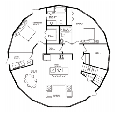 Chesapeake B floor plan: 2 bedroom / 2 bath, 1,496 heated sq. ft.&nbsp;