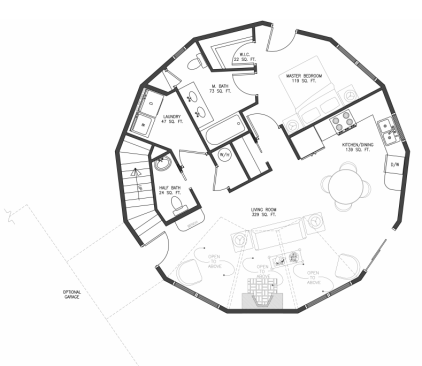 Augusta A floor plan (upper level): 3 bedrooms / 2.5 bath, 1,752 heated sq. ft.&nbsp;