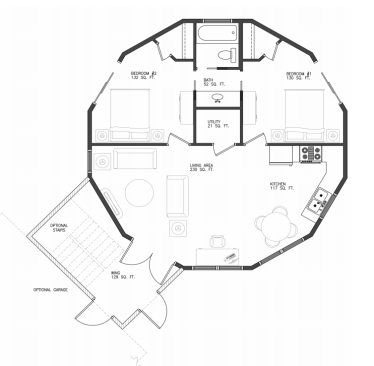 Camden B with stairs: 2 bedroom / 1 bath, 875 heated sq. ft.&nbsp;