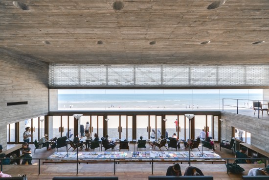 Reading room, looking out to water