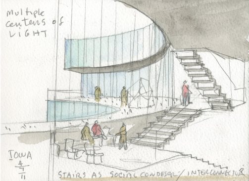 Watercolor, Visua Arts Building, University of Iowa