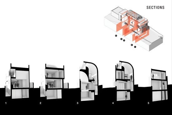 Shoshone residence featuring light channels at varying levels of the structure.