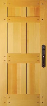 Simpson Doors  The problem with wood doors is obvious—warping, buckling—but the company’s Nantucket Collection aims to fix that. The doors combine hardy weather-resistant black locust or Nootka cypress and a modified&nbsp;mortise-and-tenon construction technique that includes a floating mortise-and-tenon with face-driven pins to eliminate stile and rail separation. It has a Design pressure ratings of 50. 
www.simpson.com.