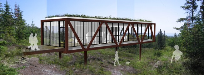 Designed by architect Ed Baker and built in 1978, the Skyway once connected two department stores in downtown Minneapolis. CityDeskStudio envisions adapting the 280,000-pound steel-and-glass bridge into a space for living and working.