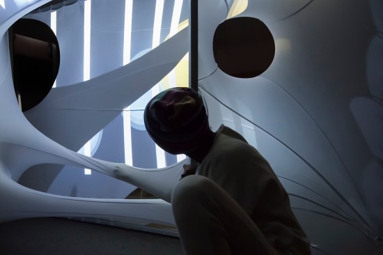 2.5D SensoryPlayscape: A child interested in the Playscape's tactile input