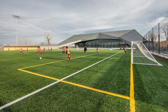 View of structure from outdoor field 
