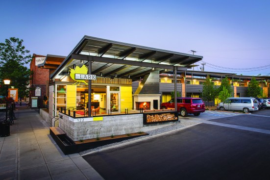 Thinktank’s involvement with downtown Bozeman’s Lark began in land development, continued through creative partnerships that acquired the property, and culminated in executing the firm’s vision, from room-specific graphics to the design of the bathroom trashcans.