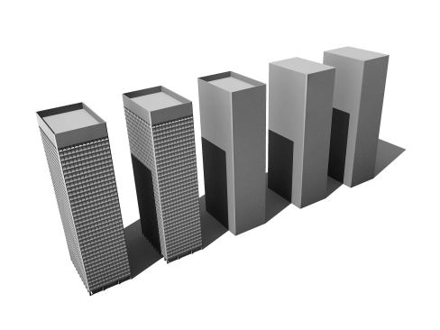 Because reliable models of most of the buildings in the city do not exist, SOM created its model using a combination of aerial photographs, public information, archival drawings, and, where needed, estimation. The accuracy and detail of the digital model for each building is tracked, and models are switched out for more detailed versions where necessary.