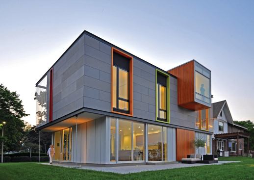 Lakefront façade