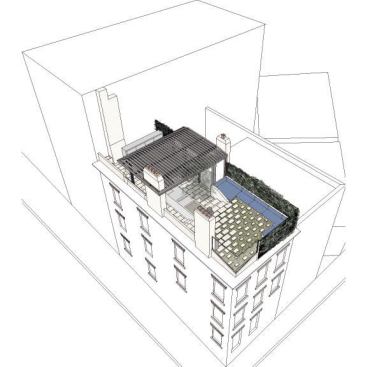 The firm created a rooftop garden at this residential renovation in lower Manhattan.