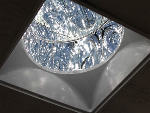This critical experimentation revealed proper placement of lens openings in the ceiling, as well as allowing adjustments in the placement of skylights and the T8 classroom fixtures.
