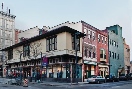 PROJECT DETAILS
Project: Market at Fifth, Pittsburgh 
Size: 16,000 square feet 
Cost:&nbsp; $3.5 million 
Completed: Apartments, September 2009; Retail, December 2009 
Certification: LEED-NC Gold 
Developer: Pittsburgh History and Landmark Foundation 
Builder: Sterling Contracting, Pittsburgh 
Architect: LDA Architects, Pittsburgh 
LEED Consultant: evolveEA, Pittsburgh 
Engineering
(mechanical, electrical, and plumbing): Iams Consulting, Pittsburgh