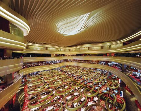 The massive casino has gaming tables and slot machines in a setting that Safdie co-created with the Rockwell Group.
