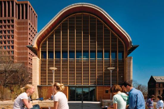 Kroon Hall, the new home for the School of Forestry and Environmental Studies at Yale University, is an ultra-green building targeting LEED Platinum. Meant to serve as teaching tools for the students within, the sustainable initiatives are on display where possible, but some—such as the creation of courtyards for students to gather and study outdoors—are more about good planning.