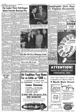 The March 11, 1956 edition of the Fort Worth Star-Telegram announced Gruen's plan to city residents.