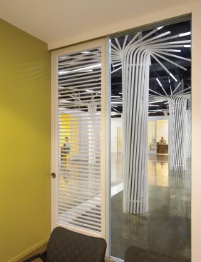 View from office into seminar area. 