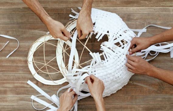 The final model for Ukendt/Igloo served as a template for how its felt surface would be woven into the structural frame.