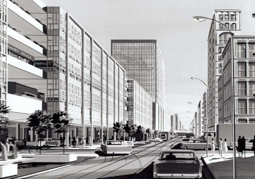 Moses didn't always get his way. Renderings of Moses' proposed Lower Manhattan Expressway looked glamorous. 
