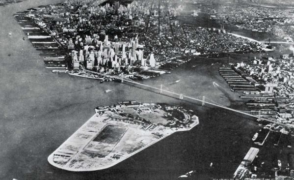 Moses' proposed Brooklyn-Battery Bridge would have been cheaper to build than a tunnel, but the entrance and exit ramps would have required demolition of historic Castle Clinton and much of Battery Park.