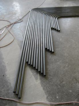 Pipes of varying lengths used to create column trees. 