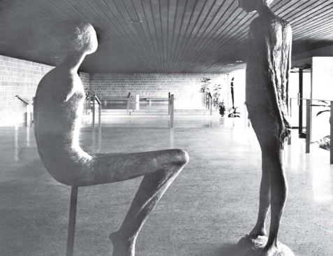 The compressed auditorium lobby, which doubled as a gallery.