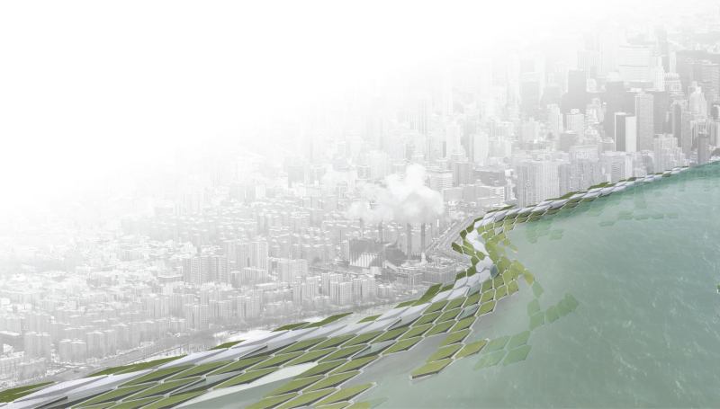 Agency’s Super Levee Urban Farm from 2010 looks at the role of infrastructure in light of future climate change. As sea levels are expected to rise, their design proposes a series of levees around Manhattan.