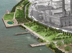Eskew+Dumez+Ripple's development plan for the New Orleans riverfront, dsigned in collaboration with Hargreaves Associates, Chan Krieger Sieniewicz, and TEN Arquitectos, envisions the design of a sequence of public spaces.
