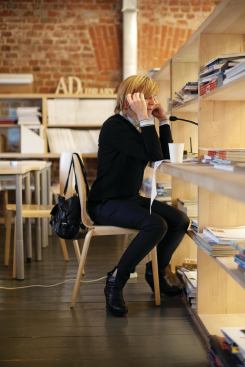 Translators are a common sight at Strelka. The institute requires students to speak English, and lectures by architects and planners in other languages are translated. 