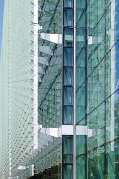 Solar sunscreen louvers in detail.