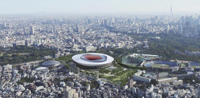 This rendering provided by the Japan Sports Council shows the Design "B" proposal.