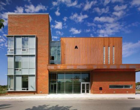 A  Exterior Copper Semple Gooder 
www.semplegooder.com &nbsp;  Standing-seam copper cladding  Can also be used as a roofing product  Zinc and prefinished curved metal systems are also available  Part of the NOAH building products division  Panel systems also available in aluminum and stainless steel 
B  EOS Path lighting Sistemalux 
www.sistemalux.com Die-cast aluminum housing and trim  Lamping options include quad 26-watt fluorescents  Housing creates a 10&acirc;…ž-inch wide profile and recesses 3&Acirc;&frac34; inches into the wall  3/4-inch projection from the wall plane  Attaches with four visible corner screws