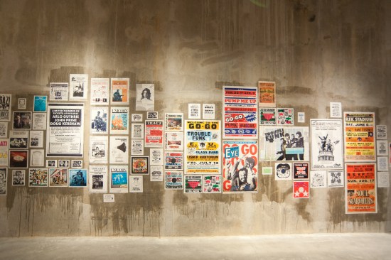 The corridor from the parking garage access to the stair is covered with posters honoring musicians and bands from D.C.’s go-go, punk, and bluegrass scenes, and curated in collaboration with Kip Lornell, an adjunct professor of music at George Washington University.