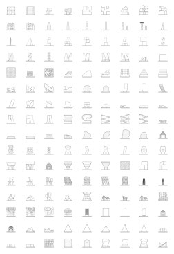Drawings of common architectural themes as well as buildings featured in copyright-related lawsuits&nbsp;