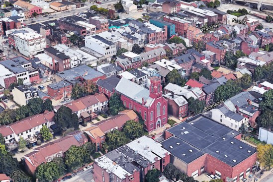 St. Peter's Residences in Deutschstown, Pittsburgh, which LGA converted from an 1880s church. The building comprises 16 units and features exposed brick and original stained-glass windows.